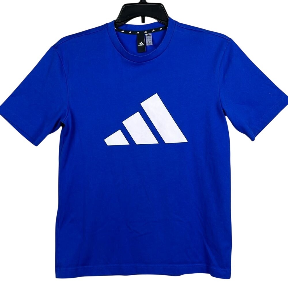 Adidas Short Sleeve Tshirt Graphic Mens Size Small Blue White‎ Logo